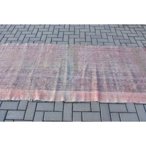 Tapis turc vintage, tapis Kilim 3,37x8,2 pieds, tapis patchwork gris et rouge - Product Image 3