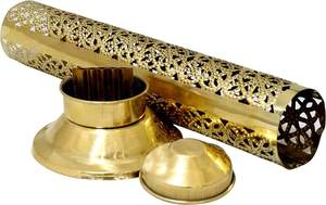 Soporte de incienso de latón único puro con soporte Dhoop Batti de sándalo cono Pooja estándar para difusor de aromaterapia Agarbatti - Product Image 2