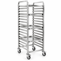 Chariot de boulangerie commercial personnalisé en acier inoxydable pour plateaux de cuisson et bacs à pain