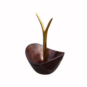 Bol de fruits de service de cuisine américaine personnalisé de haute qualité bol à salade en bois d'acacia écologique fer banane cintre naturel - Product Image 2