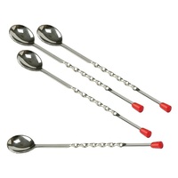 Cuillère à mélanger torsadée en acier inoxydable pour barman Outils de bar en métal et accessoires de service de boissons