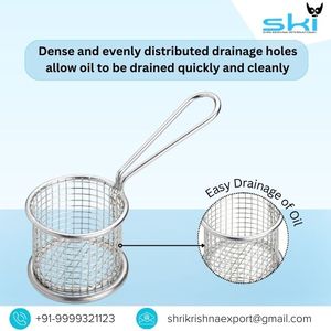 ตะกร้าทอดเฟรนช์ฟรายขนาดเล็กทำจากสเตนเลสสตีลใช้สำหรับทอดมันฝรั่งทอดของนักเก็ตไก่อุปกรณ์บนโต๊ะอาหารโรงแรมห้องครัว - Product Image 5