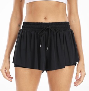 Short de course athlétique pour femmes avec poches croisées papillon Short fluide jupes d'été mignonnes jupes d'entraînement courtes vêtements de sport - Product Image 5