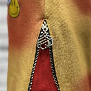 Pantalones de chándal acampanados de algodón 100%, pantalones estampados con Panel de cremallera lateral suelta con bordado de lavado desteñido al sol, pantalones Unisex de estilo informal - Product Image 6