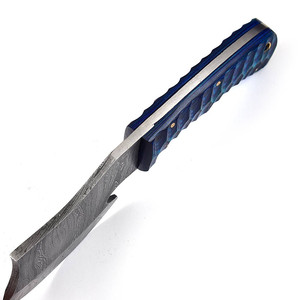 Hacha de doble hoja de acero damasco forjada a mano personalizada, minipicadora de grado industrial con funda y mango de cuero - Product Image 4