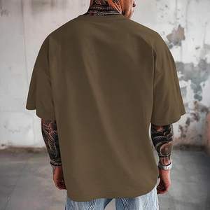 Camisetas de cuello redondo al por mayor de encargo 100% algodón camiseta gráfica de impresión de marca o cuello de alta calidad de tendencia hombres camiseta - Product Image 4