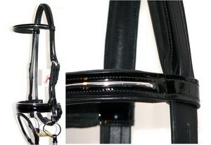 Bride de cheval avec bandeau de rechange Cheval Vente en gros Nouvelle bride en cuir de haute qualité pour cheval en noir - Product Image 2