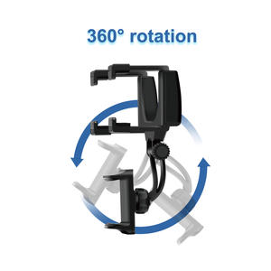 DIGITALOME SP-217 Vente Chaude Universel Téléphone Portable Support De Voiture 360 Rotatif Flexible Rétroviseur Noir Miroir Support De Téléphone - Product Image 3