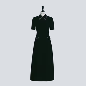 Gran oferta de vestidos casuales para mujer, VESTIDO MIDI con DETALLE DE CADENA ILY con cinturón, ropa de mujer de tendencia de triacetato hecha en Vietnam - Product Image 2