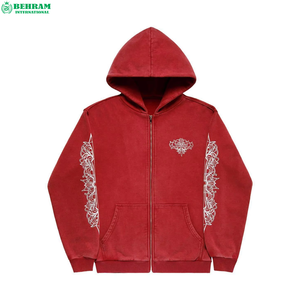 Sudadera con capucha unisex de algodón French Terry de lujo, corte regular, diseño personalizado, estampado digital, cremallera completa, transpirable, para invierno - Product Image 4