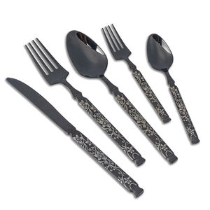 Luxury <b>Vintage</b> Stainless <b>Cutlery</b> Set with Elegant Silver Finished Includes Wedding Serving Fork & Spoon for Parties - Product Image 5