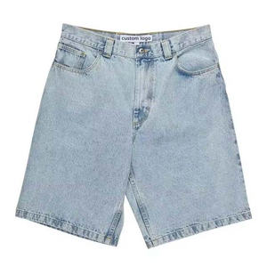 Shorts en jean personnalisés pour hommes, grande taille, fermeture éclair, coupe ample, polyester/coton, denim léger, lavage moyen - Product Image 6
