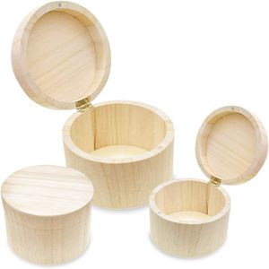 Boîte en bois non finie | Boîte de rangement et cadeau en bois naturel faite à la main avec couvercle à charnière | Logo personnalisé, OEM et vente en gros disponible - Product Image 3