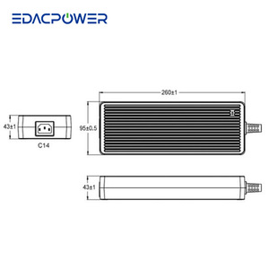 36~42V 550W 15.27A <b>AC</b>/DC Desktop <b>Adapter</b> EA1600XA Series for LED Lighting ITE Use - Product Image 2