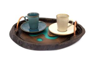 Plateau de service en résine faite à la main Plateau décoratif polyvalent pour usage personnel Cadeaux de pendaison de crémaillère Eco-Friendly Colorful Export - Product Image 6