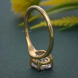 เบาะรองนั่ง1Ct สไตล์โบราณได้รับการรับรอง VVS ห้องแล็บปลูกเพชรชุบทอง925แหวนหมั้นแหวนเงินวงโค้งมนเครื่องประดับสตรี - Product Image 5