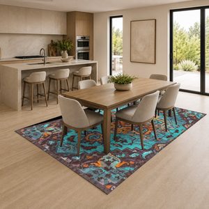 <b>RUGS</b> DEPOT LXDP-0830 Wholesale Charcoal Grey Modern Vintage Digital Printed Machine Washable Chenille Area <b>Rug</b> <b>Non</b> <b>Slip</b> - Product Image 4