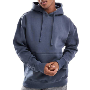 Sweat-shirt à capuche pour homme en coton 100% 500 g/m², couleur unie, surdimensionné, logo personnalisé, épaules tombantes, sweat-shirt à capuche d'hiver pour homme - Product Image 6