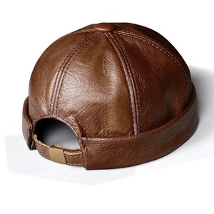 Bonnet rétro pastèque en cuir véritable pour femmes printemps/hiver casquettes décontractées en noir/rouge Bonnet Mujer - Product Image 4