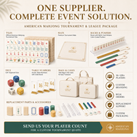 Maßgefertigtes Amerikanisches Mahjong-Turnierset aus Acryl für 4 Spieler mit Spielsteinen, Matten und Gestellen für Clubs, Ligas und Events im Großhandel