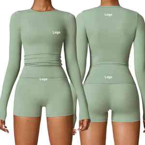 Ensemble de vêtements de sport deux pièces pour femmes débardeur et legging pour le fitness vêtements d'entraînement personnalisés OEM pour femmes Yoga Se - Product Image 3