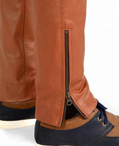 Pantalones de moto de cuero para hombre, estilo casual, piel de vaca auténtica, pantalones de cuero de moda para hombre - Product Image 5