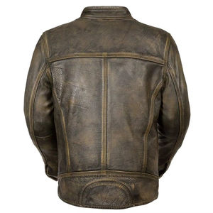 Affordable Multi-Pocket Trucker <b>Biker</b> <b>Jacket</b> Men's Denim and Leather Patchwork Style <b>Suede</b> Leather <b>Jacket</b> For Men - Product Image 5