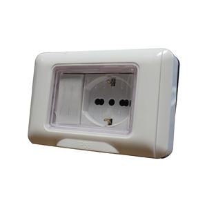 Kit di montaggio a filo IP55 503 presa Schuko preassemblata 2P T 10/16A + interruttore a palo singolo-materiali elettrici/scatole e - Product Image 2
