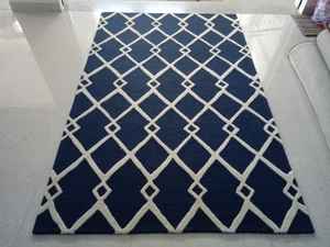 Modern High Quality Washable Indo Nepali Cotton 9x12 Woven Abstract Distressed Area <b>Rug</b> Olive Green Orange <b>Blue</b> Carpet Latex - Product Image 3