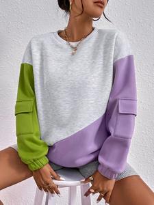 Sweat-shirt à capuche oversize pour femme, décontracté, coupe ample, pull en molleton de coton, manches longues, streetwear, logo personnalisé disponible - Product Image 6