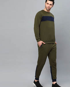 <b>Couple</b> Tracksuit Solid Cotton Street Wear Two Piece Full Zip Unisex Jogger Set Breathable Cotton Tracksuits - Product Image 3