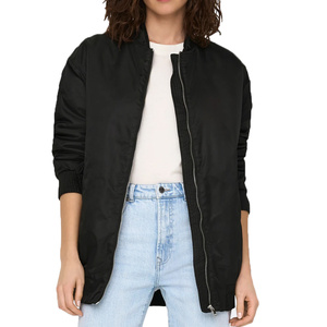 Blouson bomber élégant pour femme en tissu tissé teint Doublure intérieure confortable Écologique Respirant Parfait pour l'automne Hiver Mode décontractée de rue - Product Image 1