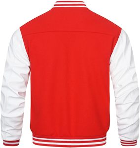 แจ็คเก็ตเบสบอลวินเทจสำหรับผู้ชายปี 2026 สไตล์วิทยาลัย ผ้าแคนวาส แขนหนังเทียม ปักตัวอักษร ซิปปิดสำหรับฤดูหนาว - Product Image 3