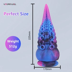 Young Will Unisex Giant Monster Liquid Silicone Anal Plugs Mixed Color Octopus Shaped Harem Expanders Dildos Soft for Adult Use - Product Image 6