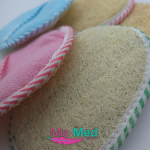 Mia Med Kids Baño natural Ducha Body Wash Guantes Scrubber Bag Oval Loofah Cepillos de baño Esponjas Depuradores Limpieza - Product Image 5