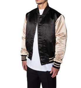 Men Satin Varsity Baseball <b>Jacket</b> Embroidery Patch Bomber Winter <b>Jacket</b> High Street <b>Reversible</b> <b>Jacket</b> for Men - Product Image 1