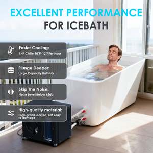 Baignoire de trempage à froid AMBOHR FiberCore Flex+ en fibre de verre pour extérieur, avec filtre pour la récupération après la natation, couvercle personnalisable avec logo - Product Image 3