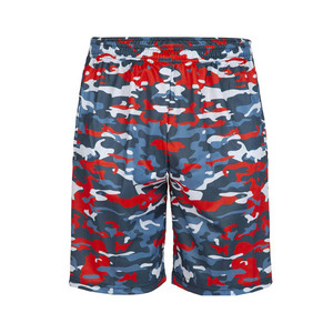 Pantalones cortos deportivos de verano para hombre de poliéster 100% al por mayor, transpirables, con estampado digital personalizado, método informal, estilo teñido liso - Product Image 1