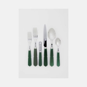 Ensemble de 5 couverts en acier inoxydable allant au lave-vaisselle utilisés dans la table de cuisine café maison ensemble de couverts en bois pur plaqué argent - Product Image 2