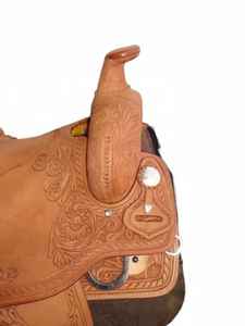 Sillín de caballo de cuero occidental Premium de alta demanda, duradero, cómodo y perfecto para montar de rendimiento - Product Image 2