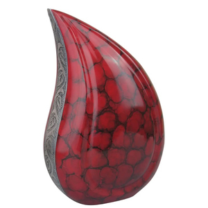 Urne funéraire rouge en métal en laiton avec finition élégante parfaite pour les cendres adultes et le mini stockage de souvenirs par AYAANS - Product Image 2