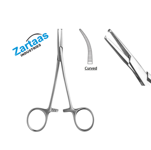 คีมหลอดเลือดฮาลสเตดยุงแบบโค้งโค้งงอมีฟัน1X2ซี่12ซม. ทำจากสเตนเลสสตีล - Product Image 5