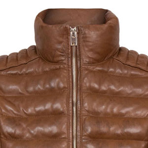 Chaleco de Piel de Oveja Casual para Mujer al por Mayor, Cuello Alto, Logotipo Personalizado, Chaleco de Cuero Auténtico a la Moda, Primavera Otoño - Product Image 2