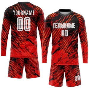 Camiseta de fútbol y pantalones cortos de secado rápido con sublimación personalizada y logotipo personalizado, conjunto de 100% poliéster, uniforme de fútbol para adultos para hombres - Product Image 4