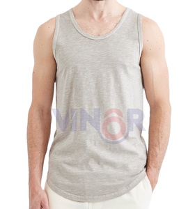 Débardeur de sport fitness unisexe personnalisé noir uni sans couture spandex maillot de corps en maille T-Shirt taille XL respirant imprimé tricoté - Product Image 3