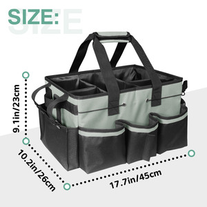 Ménage Gris Sac Rapide <span class=keywords><strong>Chariot</strong></span> Fournitures De Nettoyage Sac avec Poignées Sac De Nettoyage Produit Roulant Organisateur pour Lavage De Voiture - Product Image 6