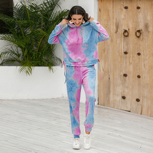 Women's Custom Oversized Hooded Sweatshirt Plain Blank Hoodies with <b>Tie</b> Dip <b>Dye</b> for Casual Winter Style - Product Image 1