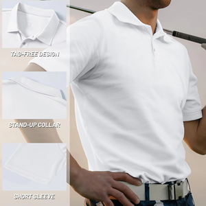 Camiseta de Golf Personalizada para Hombre, Diseño Sólido, Manga Corta, Talla Grande, 100% Algodón, Tejido Transpirable - Product Image 1