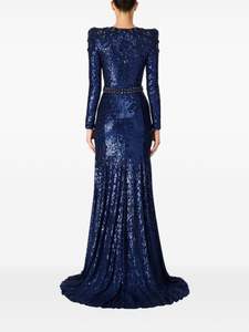 Articles de fête de luxe perlés à la main cristal sexy o-cou avec col en cristal robe de soirée de la fabrication - Product Image 5