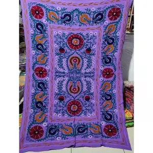 Handmade Collection Suzani Embroidery Duvet Cover <b>Quilted</b> Cotton Coverlet Bed Decorative <b>Bedding</b> Farmhouse Style Hotel Home - Product Image 1